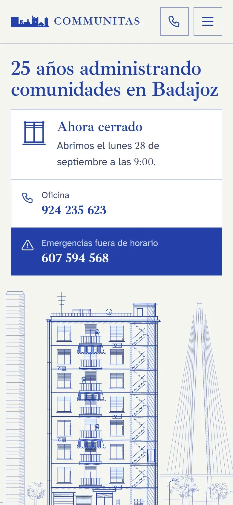 Captura de la web de Communitas en el móvil